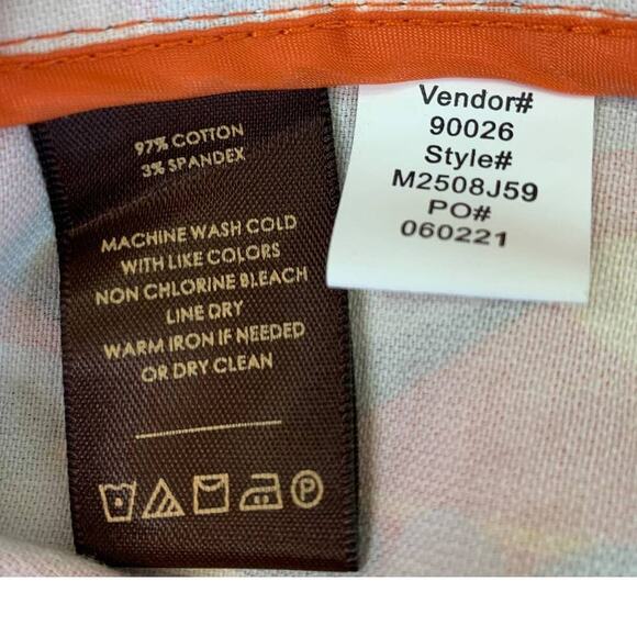 Multiples 3/4 Sleeve Blazer Denim Jean Jacket Snap Buttons Size S Orange Autumn - Picture 16 of 16